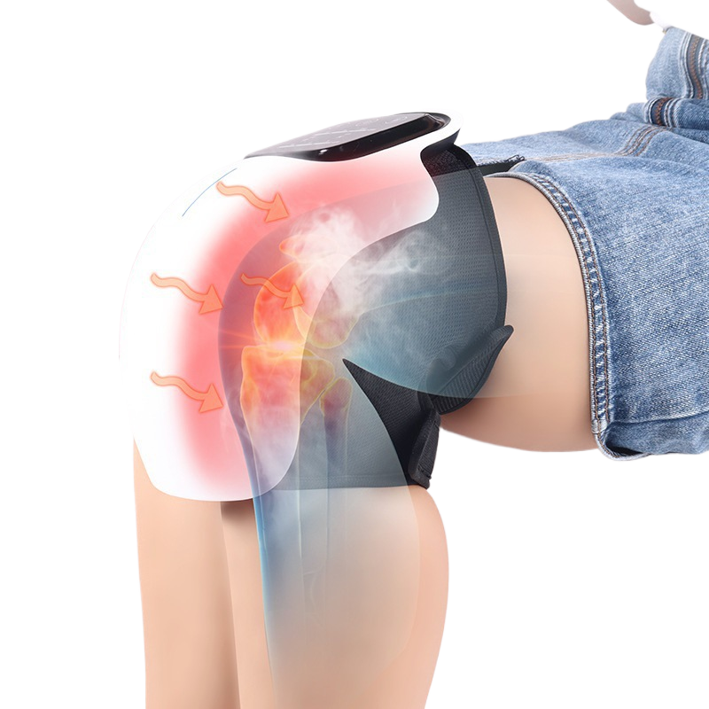 Knee Massager with Red Light Therapy - Rechargeable Heat & Massage for Pain Relief