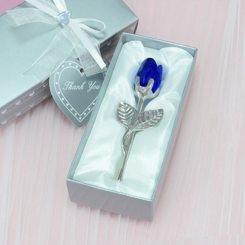 Crystal Rose Ornament - Elegant Gift for Weddings, Valentine's Day & Home Decor