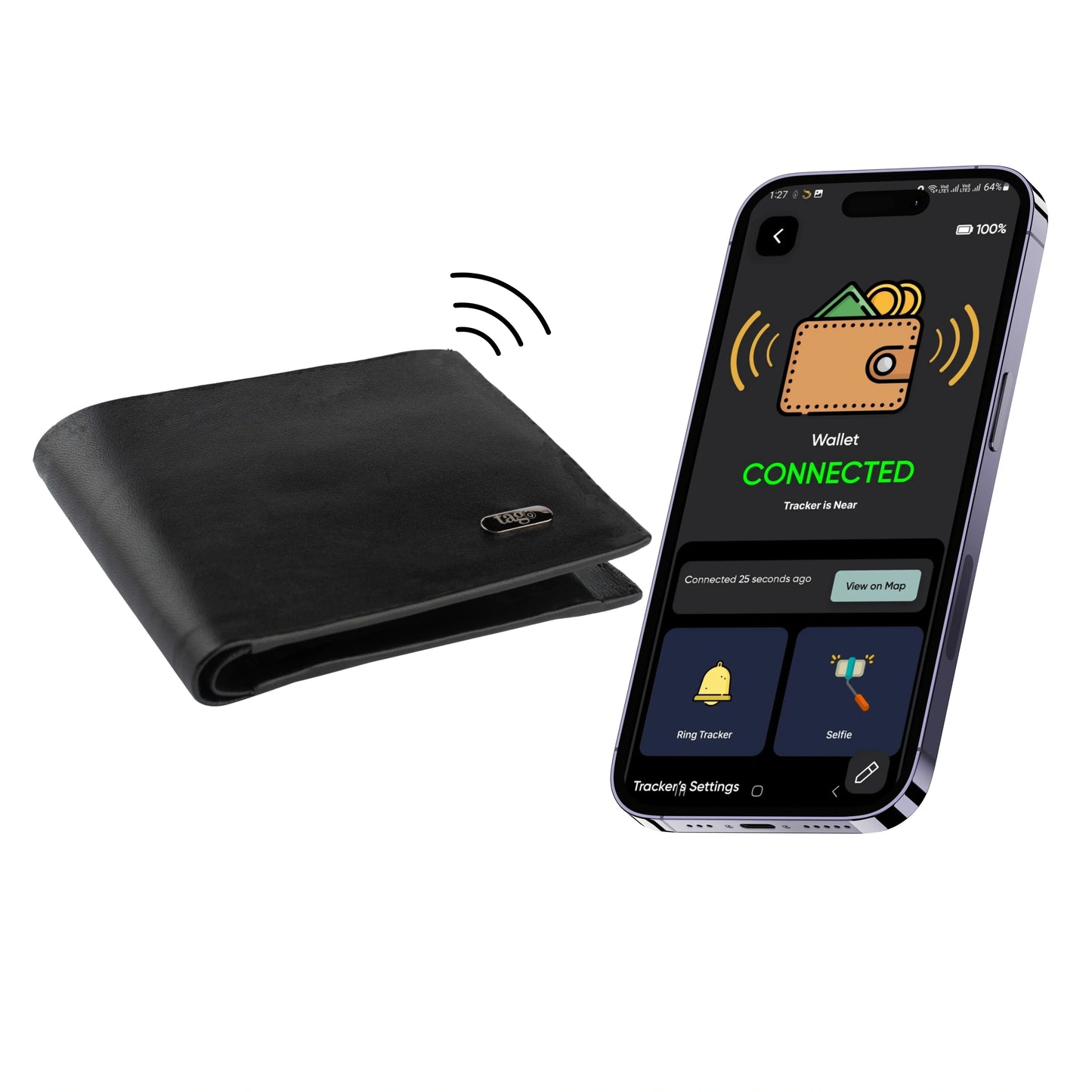 Smart Wallet with GPS Tracker & RFID Blocking - Never Lose Your Wallet Again