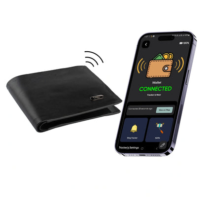 Smart Wallet with GPS Tracker & RFID Blocking - Never Lose Your Wallet Again