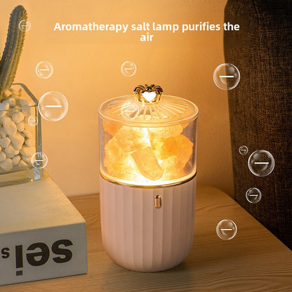 Himalayan Salt Lamp USB Night Light - Natural Air Purifier & Sleep Aid