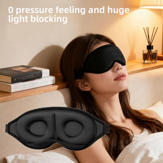 3D Sleep Mask - Contoured Eye Mask for Complete Darkness & Comfort