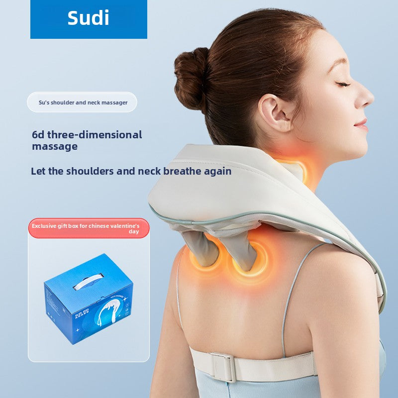 Cordless Neck Massager with Heat - Rechargeable Shoulder & Neck Pain Relief Device