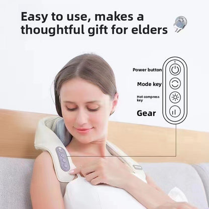 Cordless Neck Massager with Heat - Rechargeable Shoulder & Neck Pain Relief Device