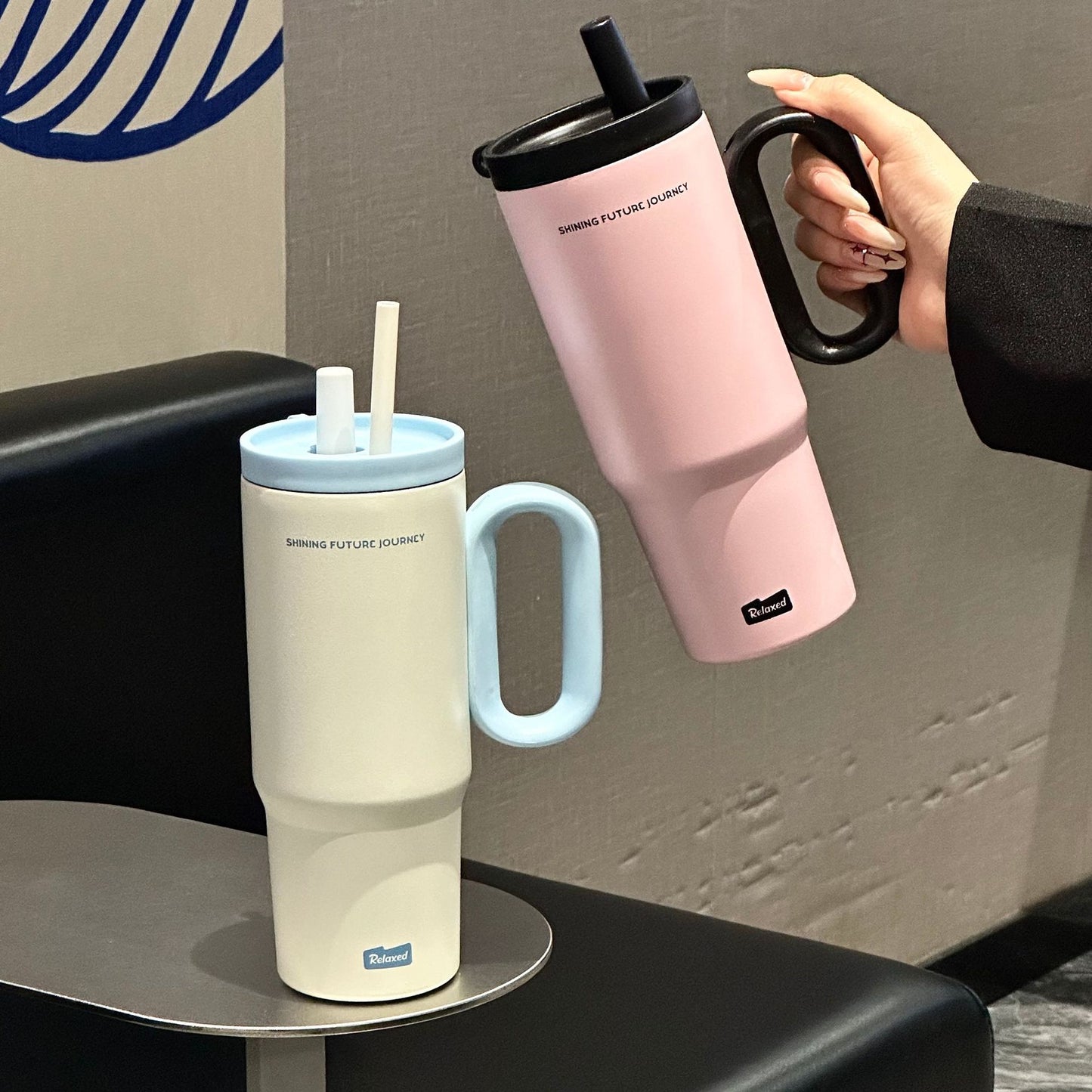 Insulated Water Bottle with Straw & Tea Infuser - 720ml Stainless Steel Tumbler