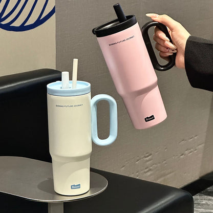 Insulated Water Bottle with Straw & Tea Infuser - 720ml Stainless Steel Tumbler