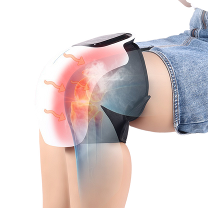 Knee Massager with Red Light Therapy - Rechargeable Heat & Massage for Pain Relief