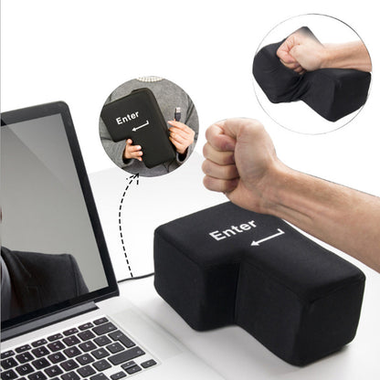 Giant Enter Key Stress Relief Pillow - Funny Desk Toy & Nap Cushion