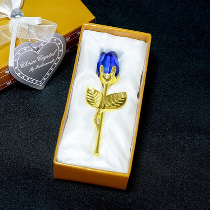 Crystal Rose Ornament - Elegant Gift for Weddings, Valentine's Day & Home Decor