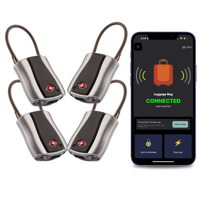 Smart Bluetooth Padlock with GPS Tracking - TSA Approved Travel Lock