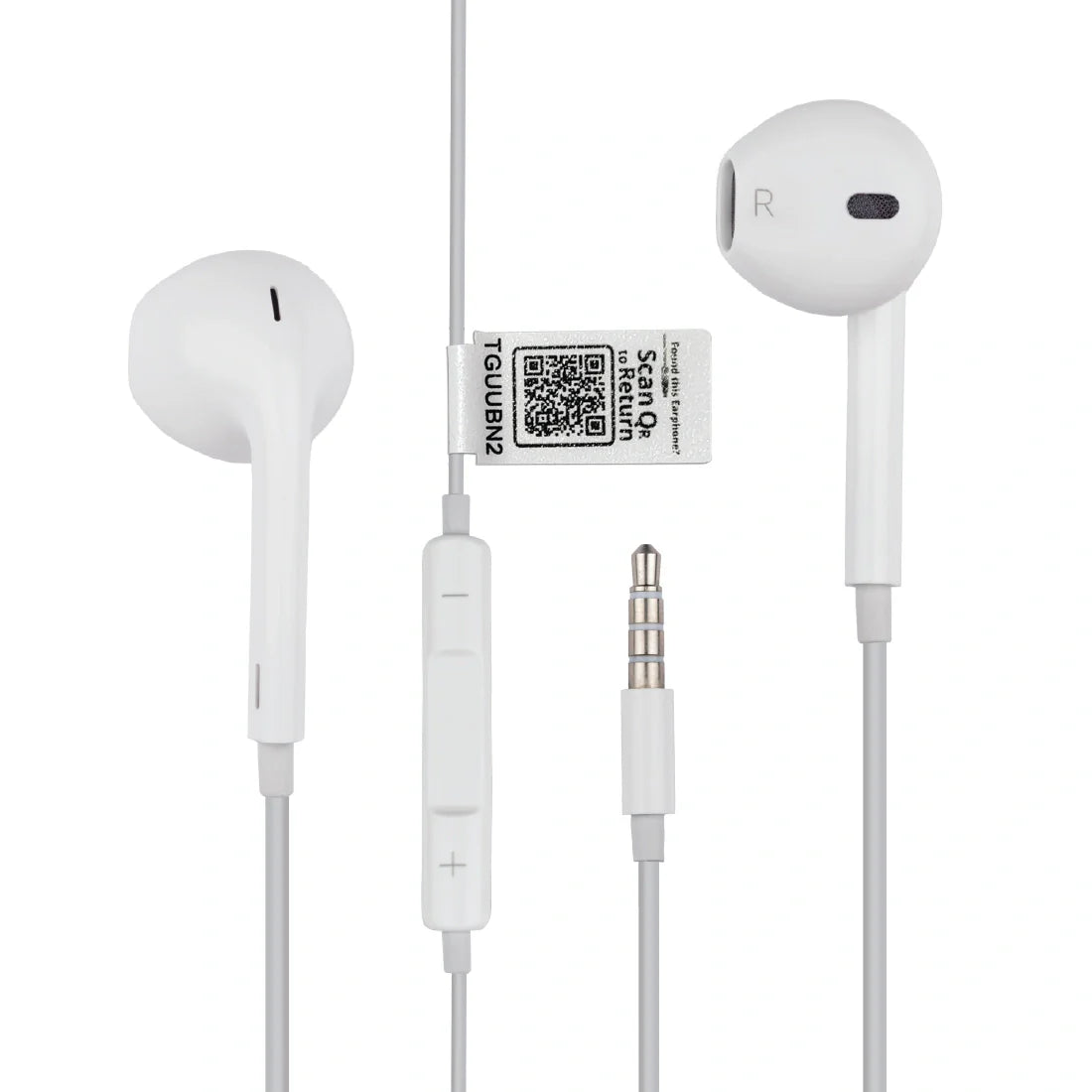 Wired Earphones with QR Code Tracker - Never Lose Your Earbuds Again
