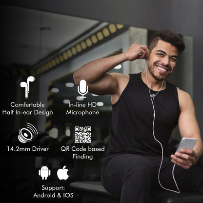 Wired Earphones with QR Code Tracker - Never Lose Your Earbuds Again