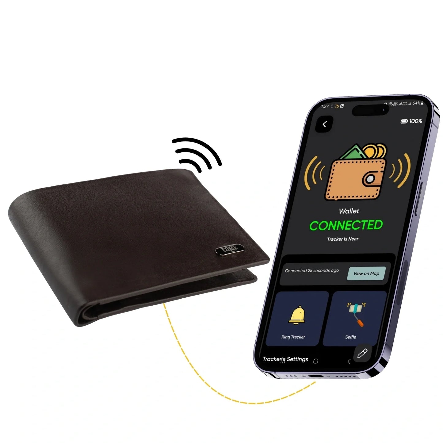 Smart Wallet with GPS Tracker & RFID Blocking - Never Lose Your Wallet Again